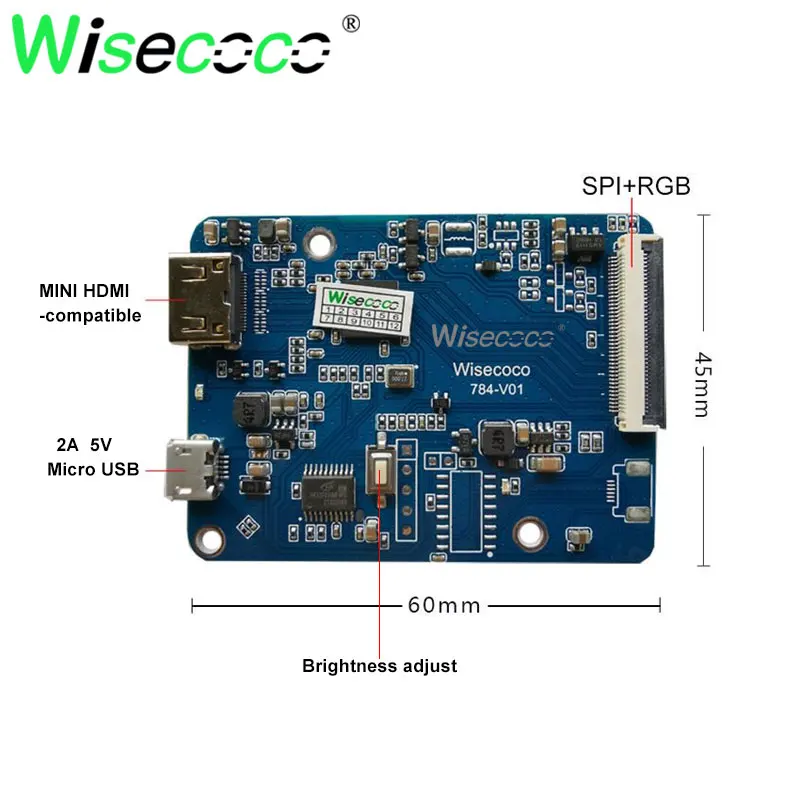 Imagem -04 - Wisecoco Display Lcd Esticado Bar Monitor Raspberry pi Painel de Faixa Longa Mipi Driver Board Aida64 Laptop Monitor 7.84 1280x400