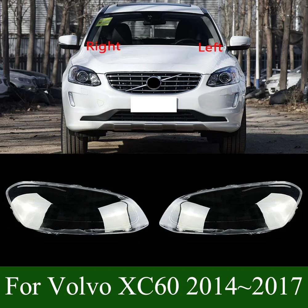 For Volvo XC60 2014~2017 Penutup Lampu Depan Butik Transparan Lampshdade Lampu Kepala Cangkang Plexiglass Ganti Lensa Asli