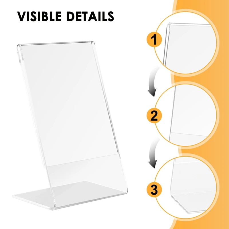 5 قطعة مكتب الاكريليك عرض المنشور تقف عداد البلاستيك رسالة مجلس القائمة حامل الكلية للأعمال Poster-AT81 #4