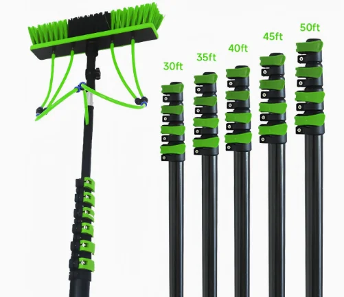 Water Fed Solar Panel Cleaning Brush Kit, Lightweight Carbon Fiber Telescopic Pole, Multifunctional PV Module Cleaning Brush