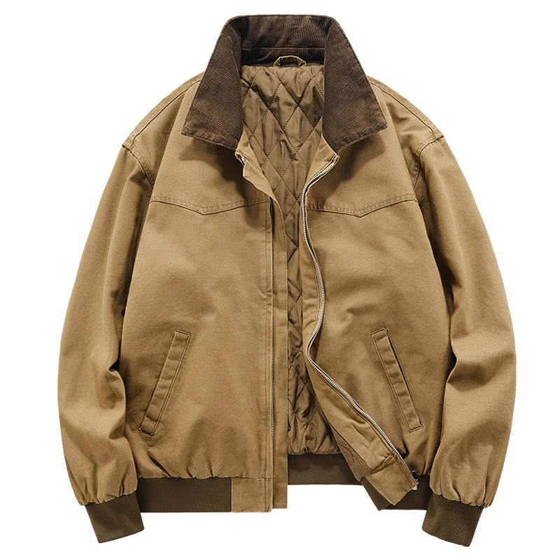 سترة سروال قصير أمريكي عتيق للرجال، قميص قماشي بياقة واسعة، فضفاض صلب مناسب للنمط القديم #3