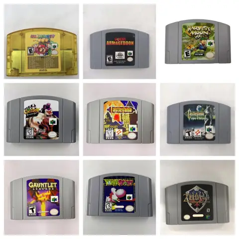 N64 American Version Game Cartridges, Worms, Harvest Moon 2, Clay Warriors, Various Game Cards, Choose Your Favorite Game