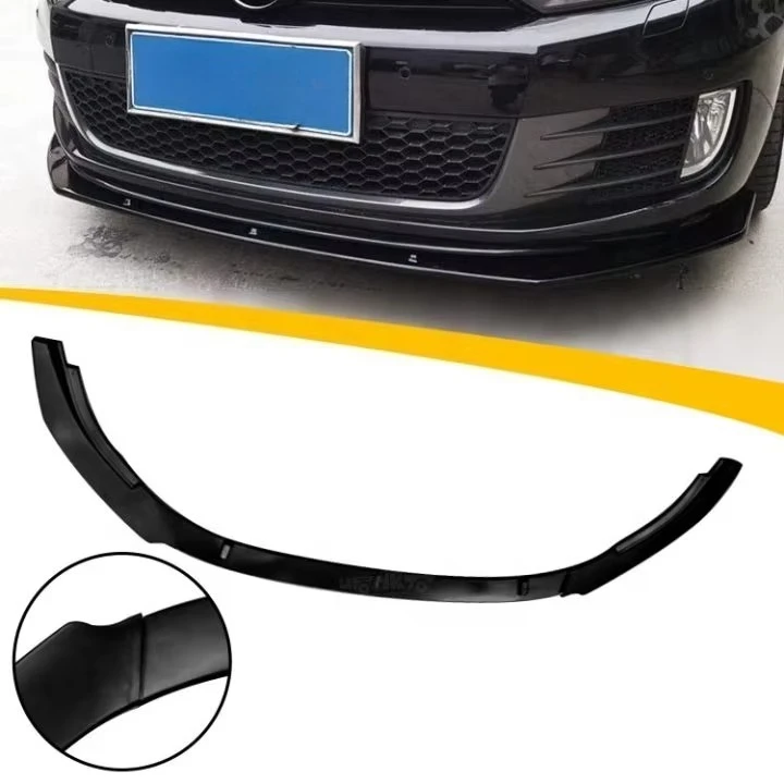 

Factory Plastic Front Bumper Lip Carbon Fiber Looks Injection Molded 3-Section Type Front Lips for Golf 6 GTI MK6