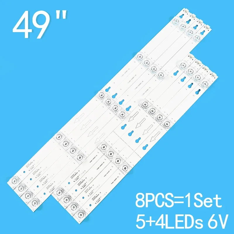 

1SET=8PCS 4LEDS 6V 360mm/470mm for 49-inch LCD TV 4C-LB4904-HR04J 49U67EBC 49M1A backlight strip