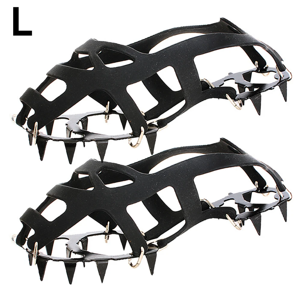 Ideal Companion for Climbers Strong Silicone & Manganese Steel 18 Teeth Ice Cleats Offering Maximum Traction in Cold Weather