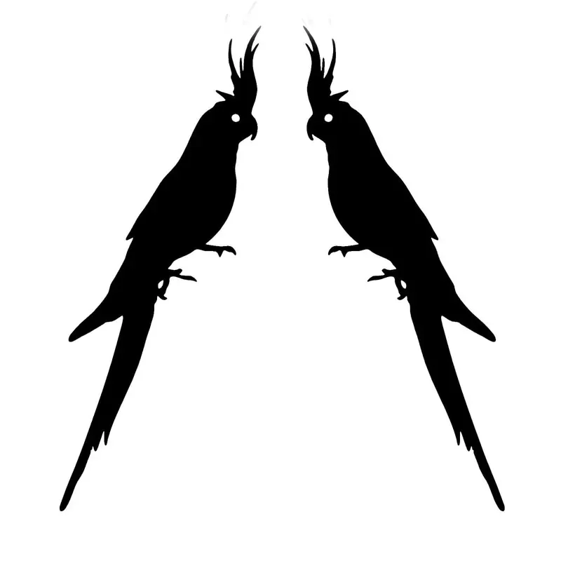 

Parrot Bird Left and Right Funny Stickers Car Window Decoration Personality Pvc Waterproof Decals Black/white, 15cm*6cm