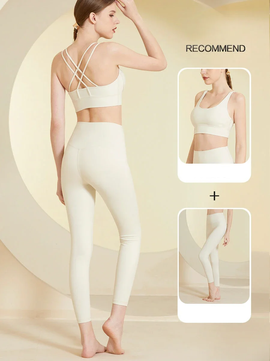 

Yoga Set Breathable Fitness Suit Pilates Running Women's Tracksuit Athletic Wear Clothes Sports Bra Leggings Suit️