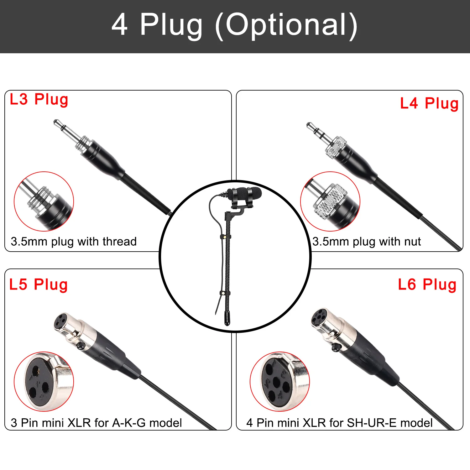 3.5mm 3 Pin 4 PIN Wind Instrument Saxophone Microphone Portable Supercardioid Wired Condenser Mic for Sax Violin Piano IM-22