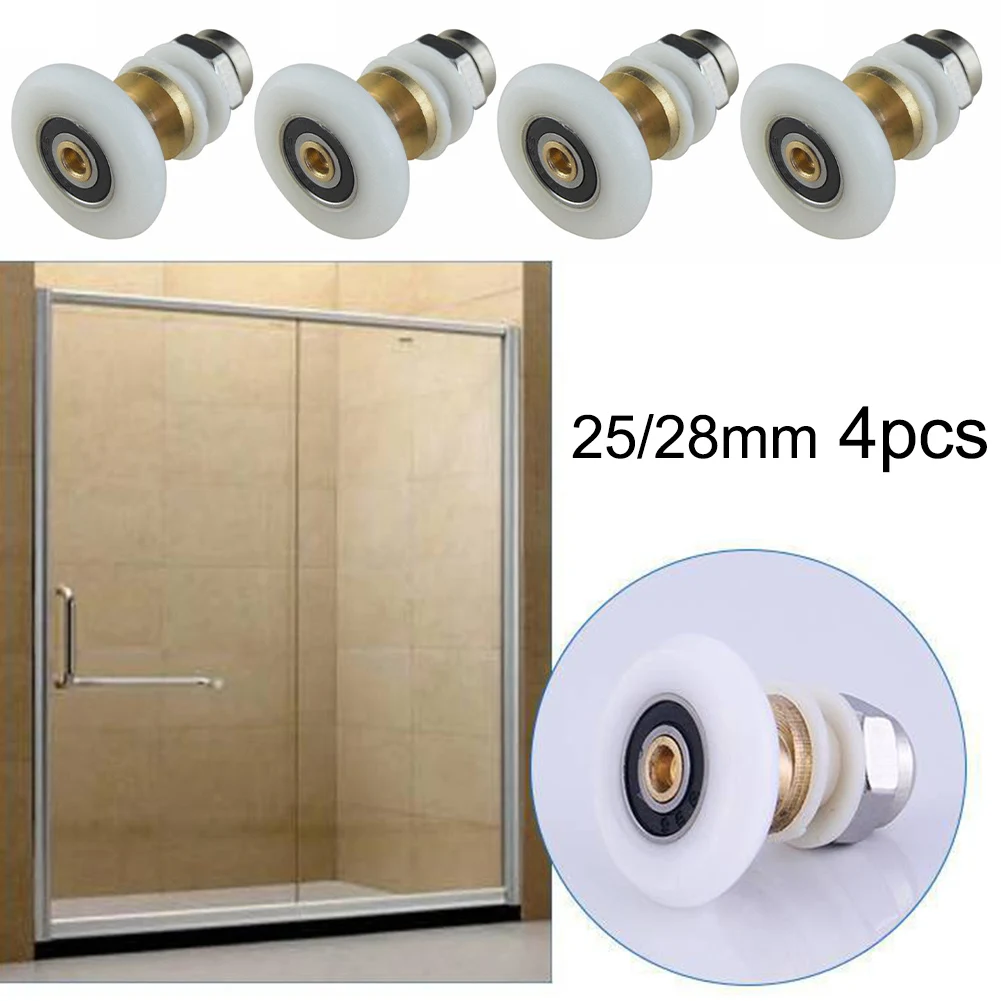 4 rolos de porta de chuveiro de substituição com polias deslizantes para gabinetes de chuveiro e vapor oferecendo operação suave e silenciosa