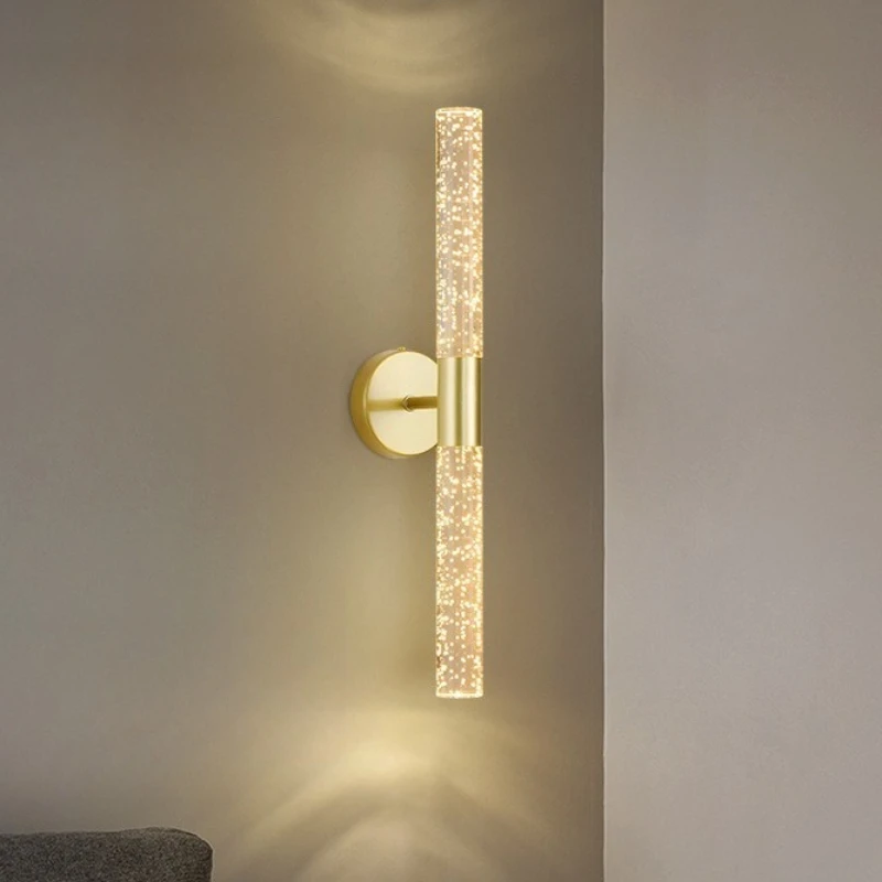 LED Light Modern Wall Light Bedroom Bedside Living Room Wall Lamp Crystal Rod Nordic Aisle Corridor Interior Lighting Fixture