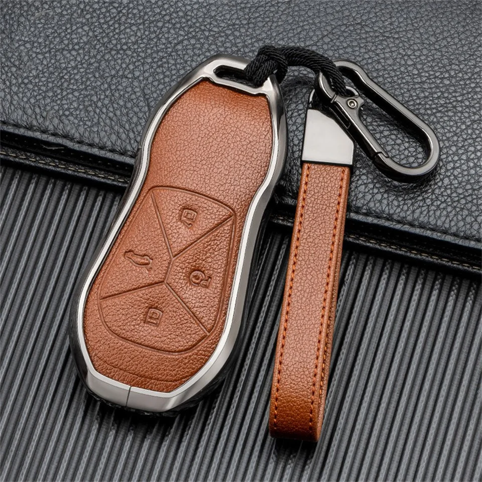 

Car Key Case Cover Shell Holder Fob For Xpeng Xiaopeng P5 P7 G9 G3i Smart 4Buttons Protector Auto Styling Accessories Protection