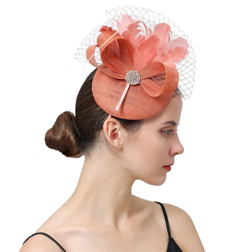 Sinamay Nice Fascinator Hat Women Party Headpiece For Elegant Ladies Wedding Headpiece Headband And Hair Clip Wear