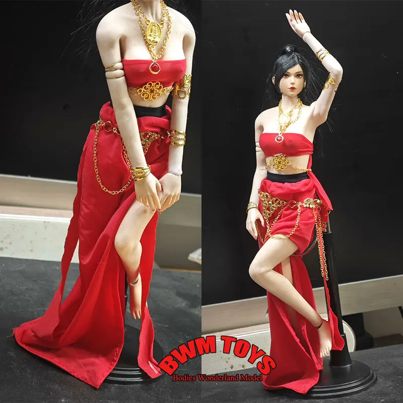 vetements-de-soldat-feminin-a-l'echelle-1-6-haut-sans-bretelles-rouge-jupe-fendue-modele-de-vetements-pour-poupee-figurine-d'action-de-12-pouces-en-stock