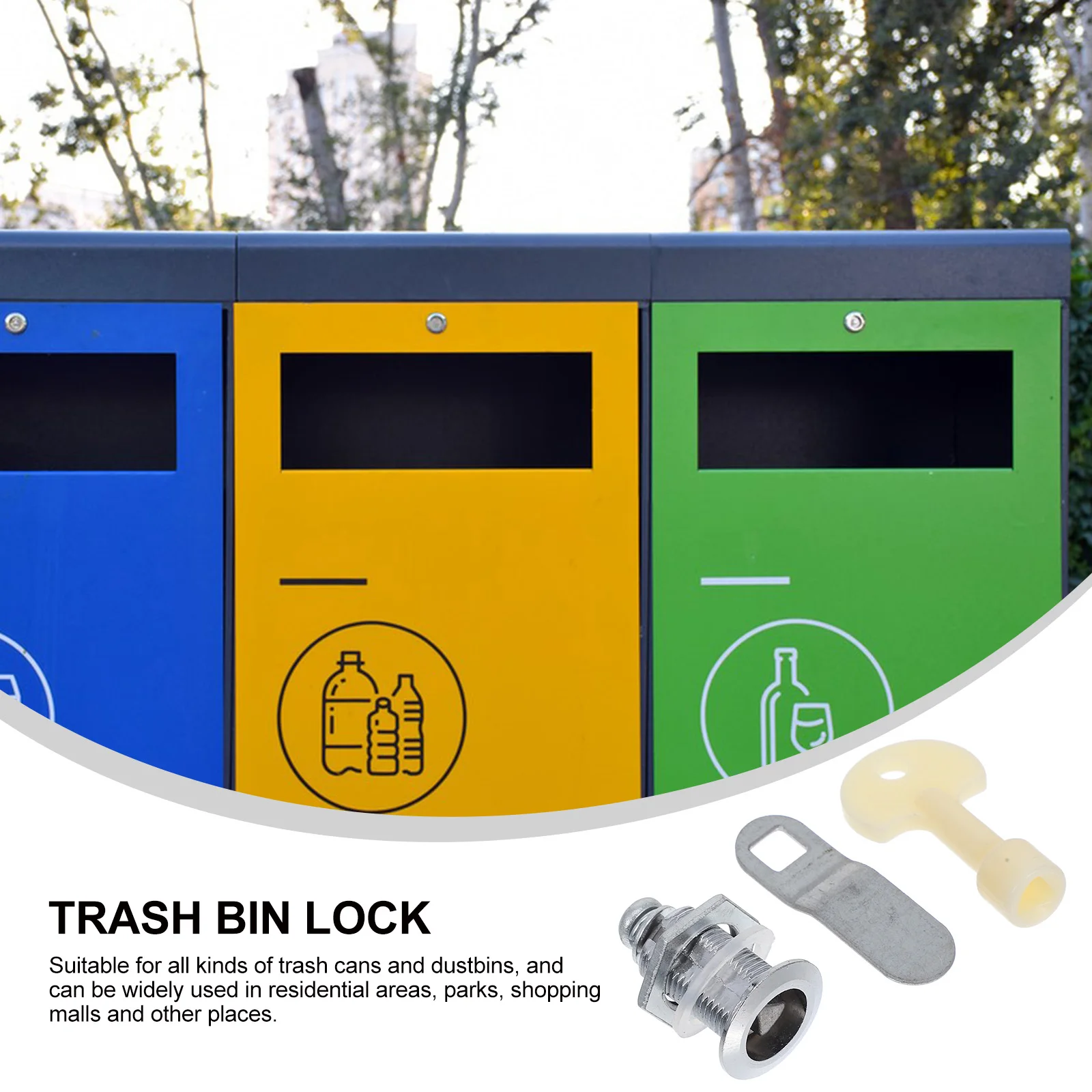 

2pcs Trash Can Lock Keys Universal Fit For Outdoor Trash Cans Recycling Bins Electrical Panel Water Spigot Utility Keys Multi