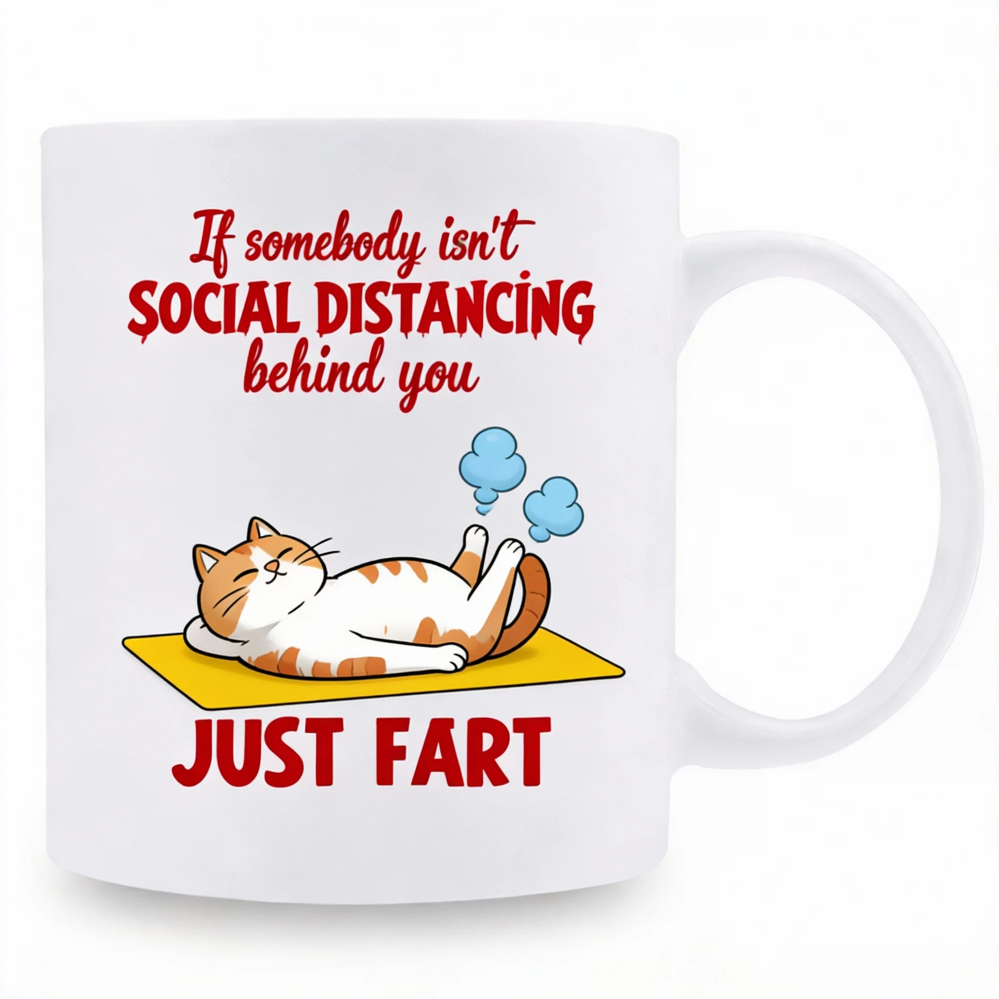 Si Alguien No Está Practicando Distanciamiento Social Detrás de Ti, Solo Píntale un Burrito, Taza de Café con Frase Divertida de Yoga de Gatos, Regalo para Amantes de las Mascotas