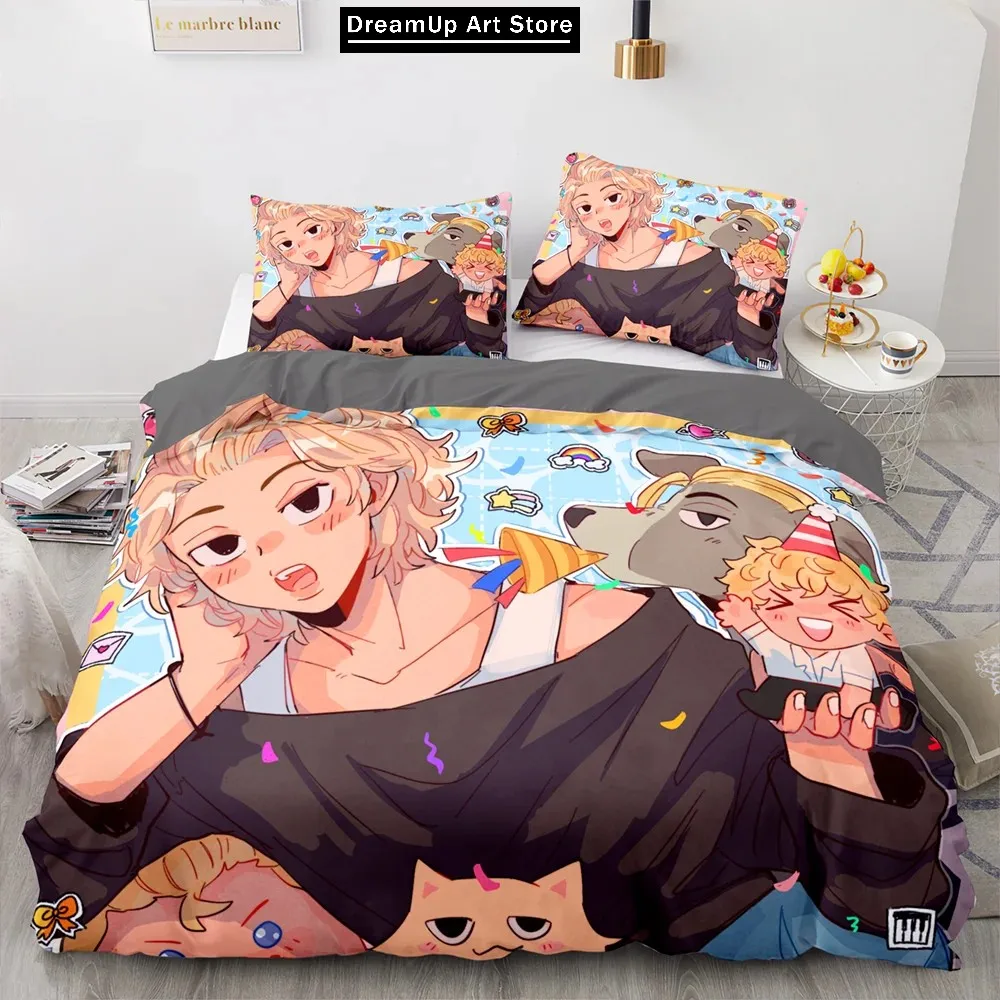 3D Printed Anime Tokyo Avengers Manjiro Sano Bedding Set Cute Quilt Cover Bed Cover With Pillowcase Twin Single Queen King Size