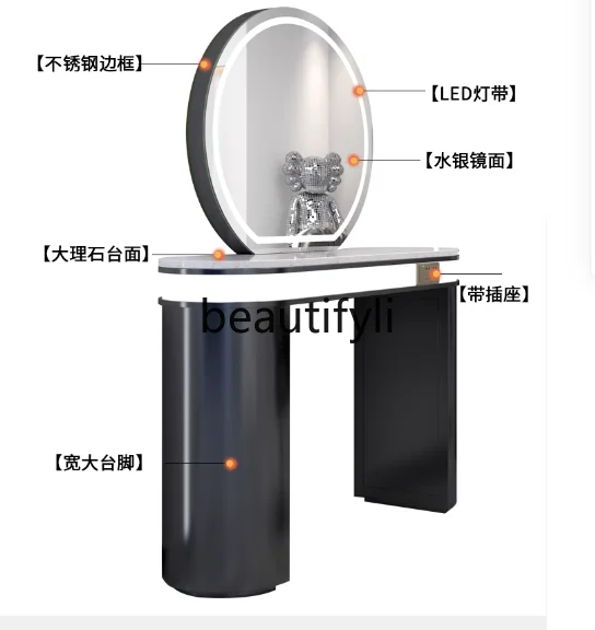 Barber shop mirror table double-sided mirror cabinet integrated special