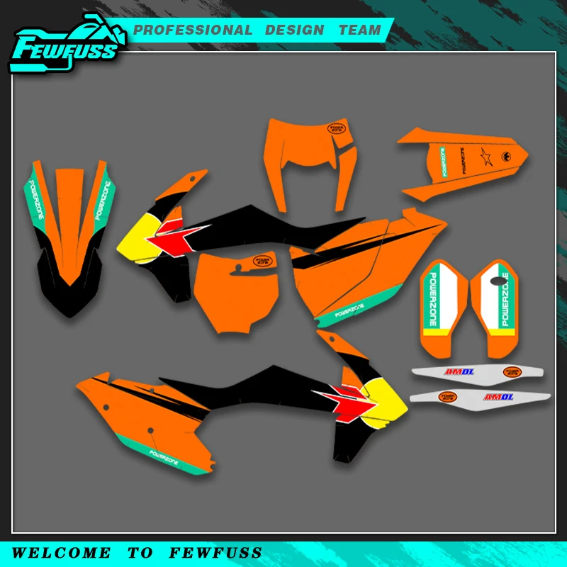 Fewfuss For KTM 125 250 350 450 500 SX SXF XC XCF 2016 2017 2018 EXC EXCF XCW 2017 2018 2019 Graphics Decal Stickers Kit
