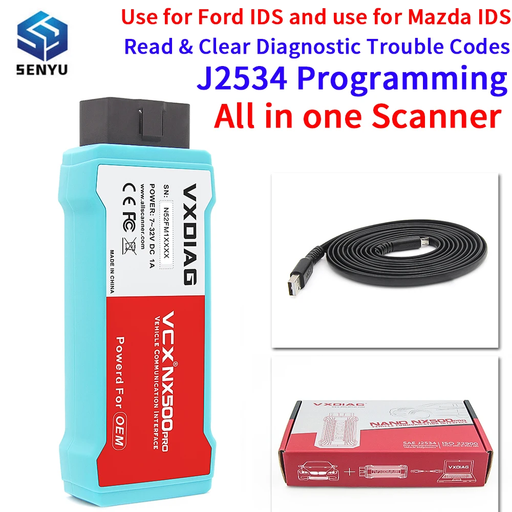 VXDIAG VCX NANO for Ford Mazda 2 in 1 IDS V125 J2534 ECU Programming Coding OBD2 Scanner Diagnostic Tools Free Update All in One