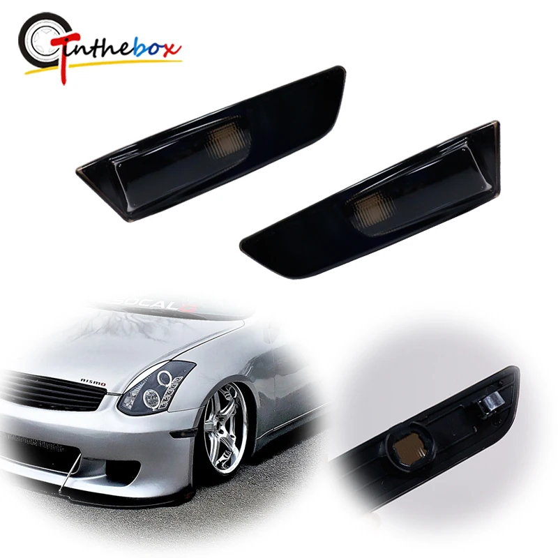 2 stücke Auto Front Kotflügel Seiten markierung leuchte Gehäuse Schalen für 2013-2017 Infiniti G35 2 Türen Coupé, keine Glühbirne/Steckdose