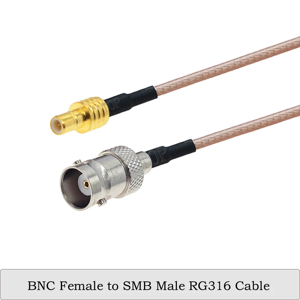 1Pcs RG-316 BNC Female to SMB Male/Female RG316 Cable 50 Ohm RF Coaxial Connector Pigtail Extension Cord Jumper Adapter Cable