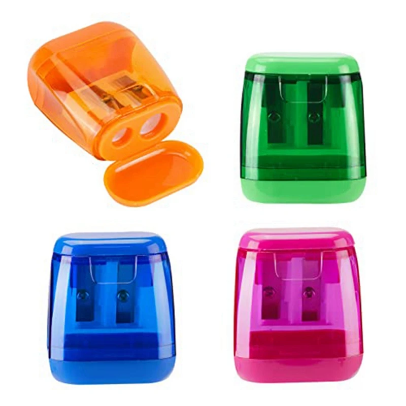 Geometric Double Hole Sketch Pencil Sharpener Manual Pencil Sharpener Suitable For Pencil, Sketch