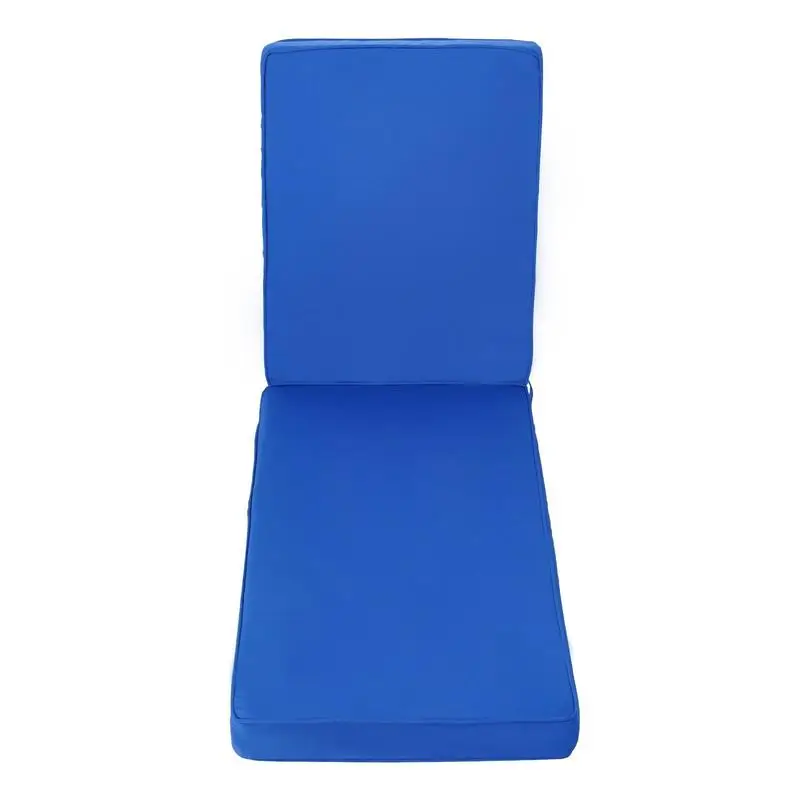 Chaise Lounge Cushion, 72 x 21 x 3 in, Outdoor Lounge Chair Cushions, Waterproof & Fade-Resistant, Sun Lounger Replacement Cushions with Ties, Patio Lounger Pads for Pool Deck Lawn, Blue view 8