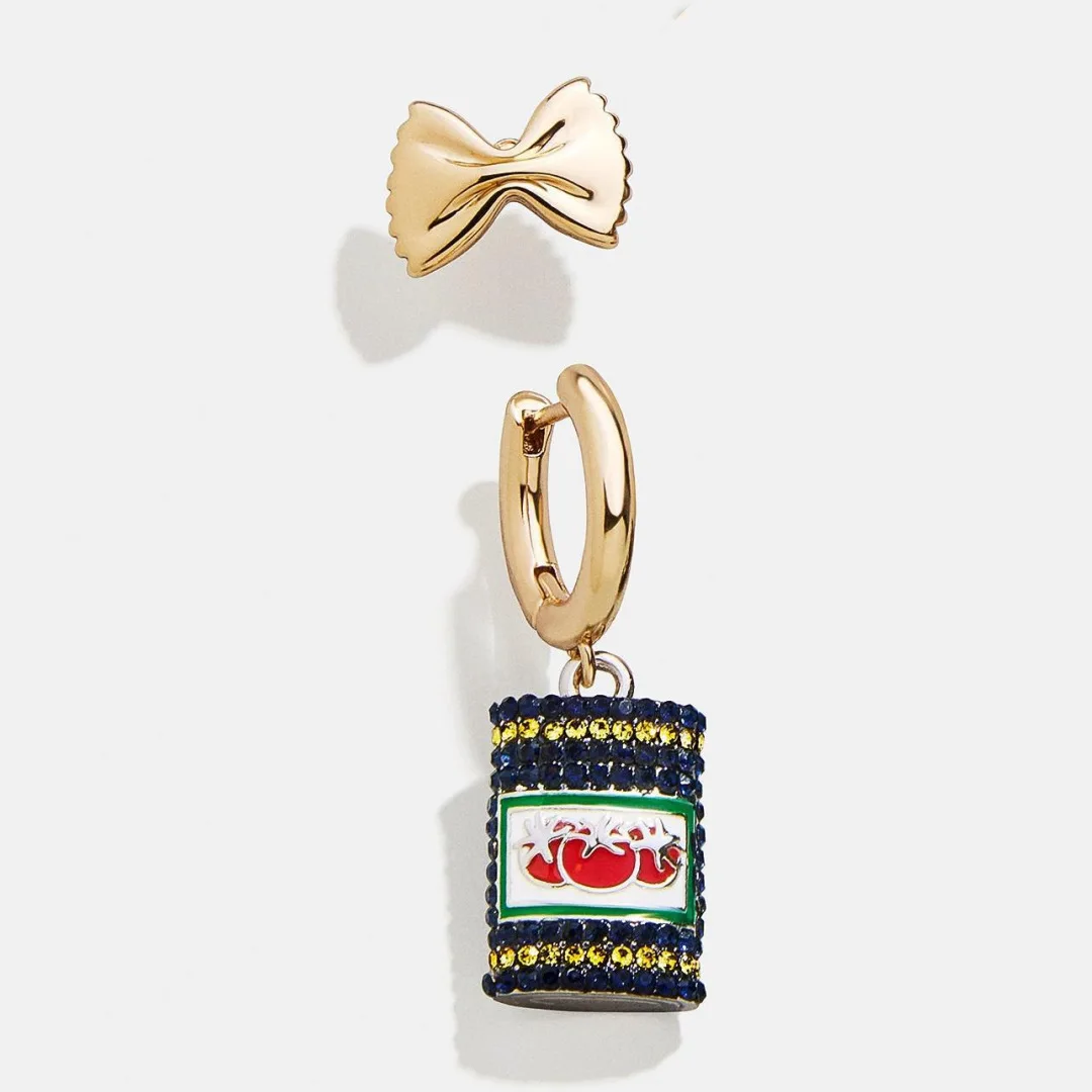 Food-Shaped Dangle Earrings, 14K Gold Plated