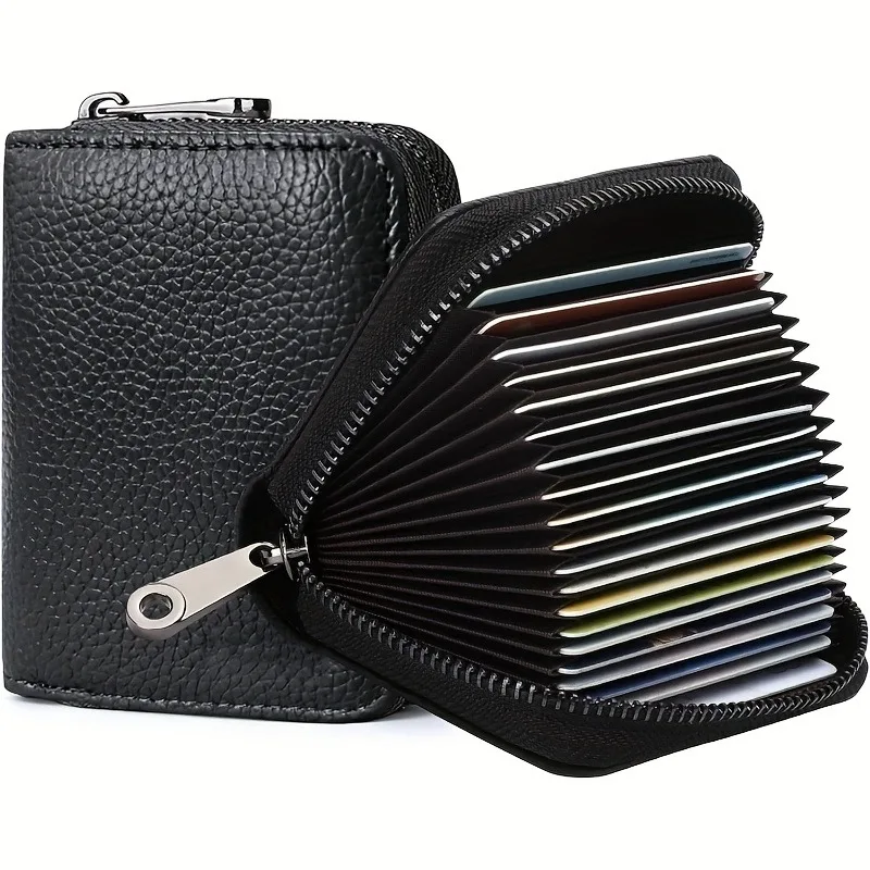New Arrival Men's Credit Card Wallet Storage Pouch Litchi Grain Texture 9+2 18+2 Slots Design for Organizing Cards