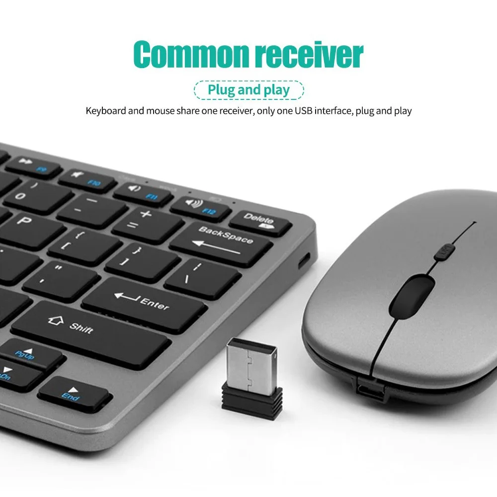 2.4G Wireless Keyboard Mouse Set Bluetooth 5.0 Keyboard Mouse Combo 2 Modes Mini Keyboard Mouse For Laptop PC Accessories