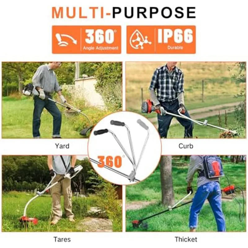 Intuitive Trimmer Handle, Ergonomic Trimmer Handle, Handle Extension With Stand Clamp,Multifunctional Garden Lawn Mower Handle E