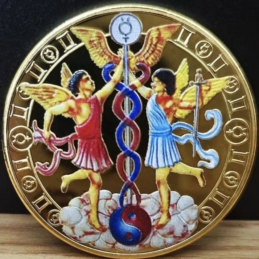 Twelve Constellation Commemorative Coins, Complete Set of 12 Constellations, Wishing Sun Commemorative Medals, Colorful Coins