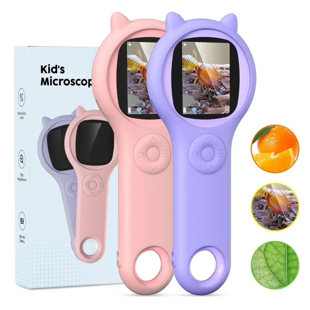 Portable Kids Microscope 2 Million Lens Pixels High-definition Magnifying Glass Handheld Mini Digital Microscope