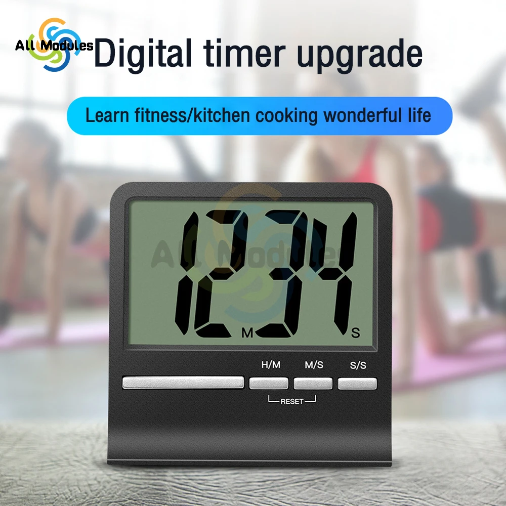 Multi-Function Electronic Timer Digital Timers LCD Display Silent Switch Countdown Timer for Cooking Gym Meeting