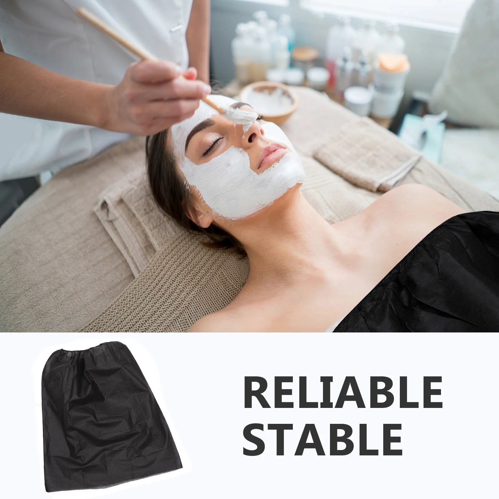 

10pcs Disposable Beauty Dress Women Bath Skirt Non-woven Towel Black Salon Spa Sauna Hygiene One-size Fits Most Bathrobe