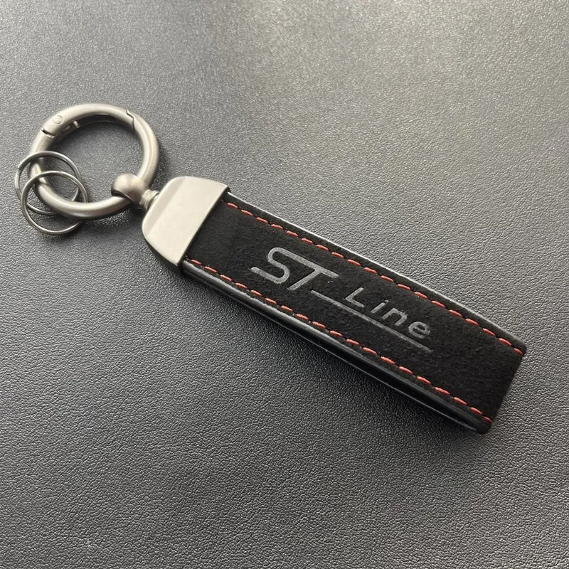 Luxury Suede Leather Keychain Key Chain Rings For Ford ST LINE Fiesta Focus x 2 3 KUGA Mondeo Ecosport MK4 MK5 Car Accessories