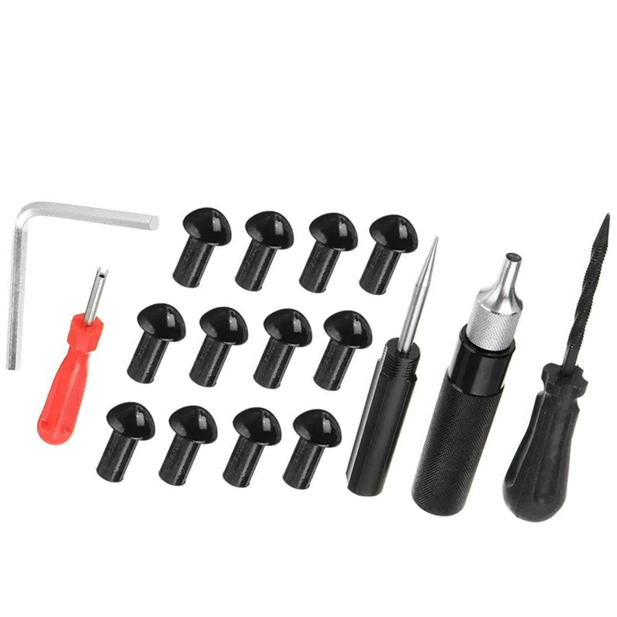 

Car Motorcycle Tire Repair Tools Kit Vacuum Tyre Quick Repair Tool Set Puncture Mushroom Plug Nozzle Tire