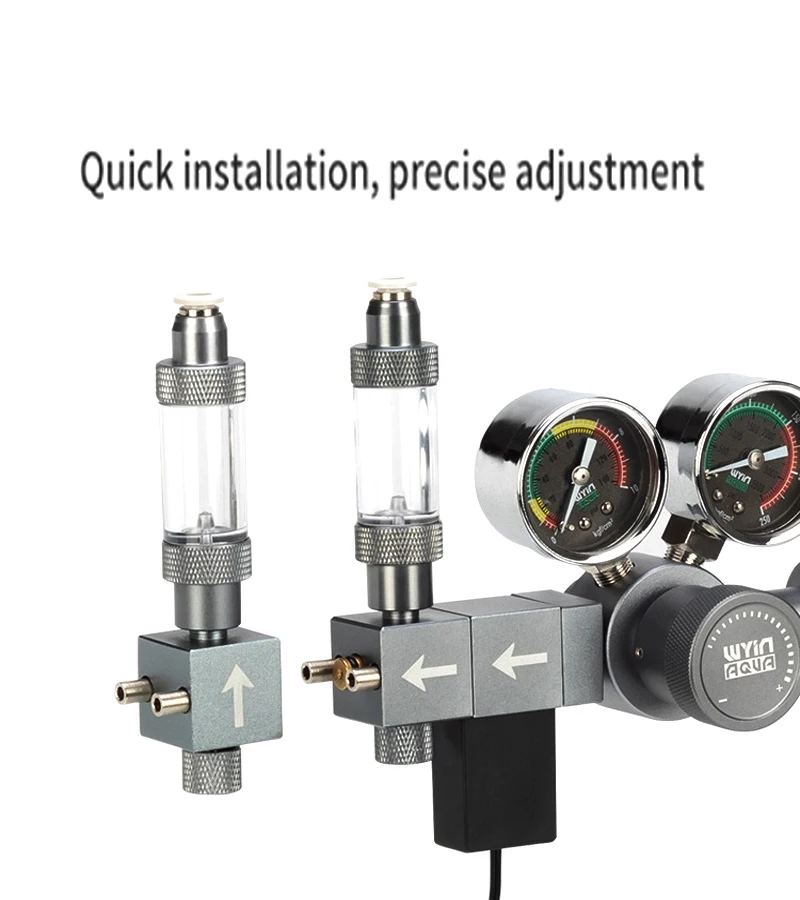 Aquarium DIY Co2 regulator dual stage pressure regulating valve Co2 multi splitter output fish tank Co2 pressure reducing valve