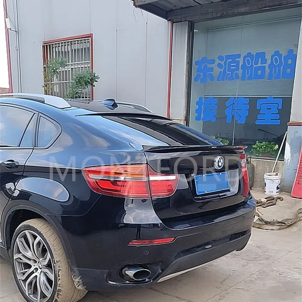 High Quality ABS Material Car Rear Wing Color Rear Trunk Spoiler Wing  Auto Accessories Car Styling For BMW X6 E71 2008-2013