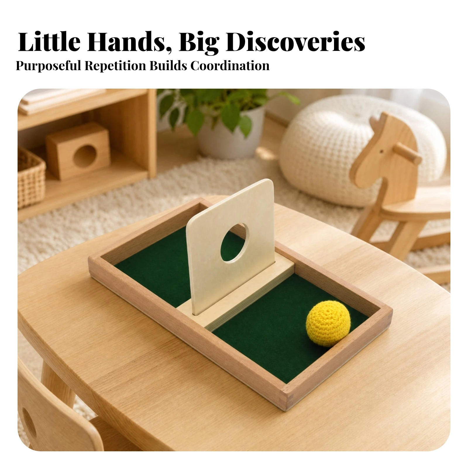 Early Learning Insertion Board Interactive Wooden Tray with Divider Panel Hand-Eye Coordination Practice Board Sturdy Preschool
