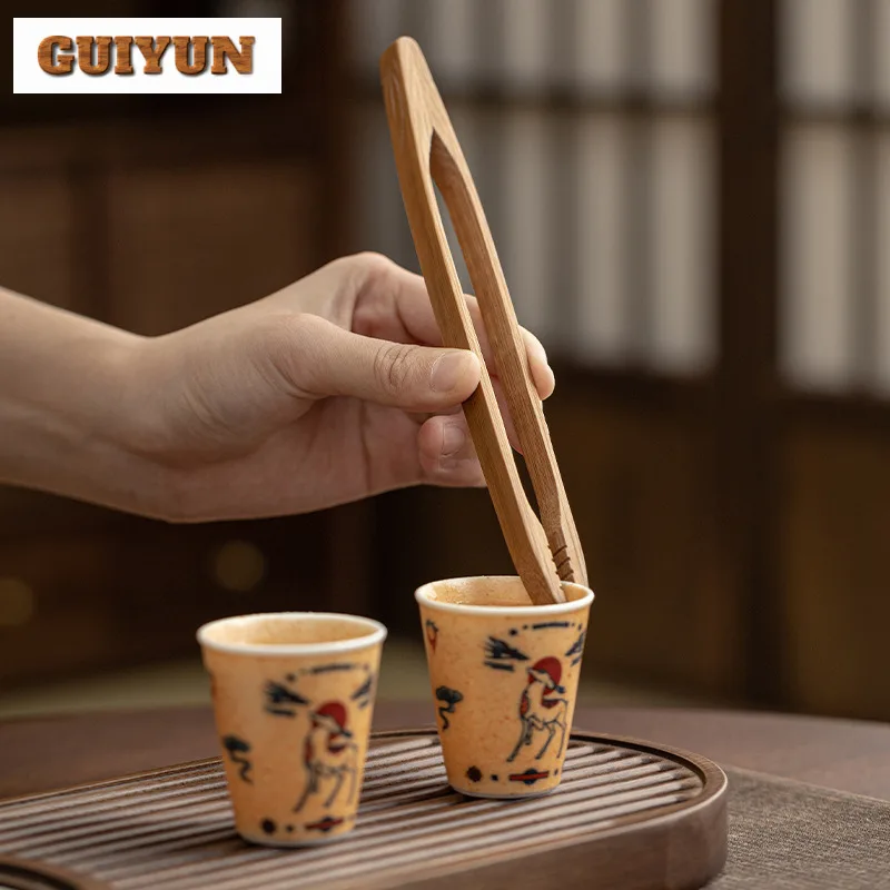 Bamboo Ebony Tea Tweezer Zen Tea Bag Squeezer Food Clips Tea Clip Household For Toast Bread Pickles Cafes Accessories Gift Craft