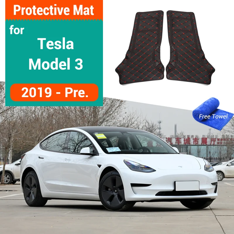 

Автомобильный коврик в форме столба для Tesla Model3 2019 2020 2021 2022 напольный коврик для багажника подлокотник наклейки