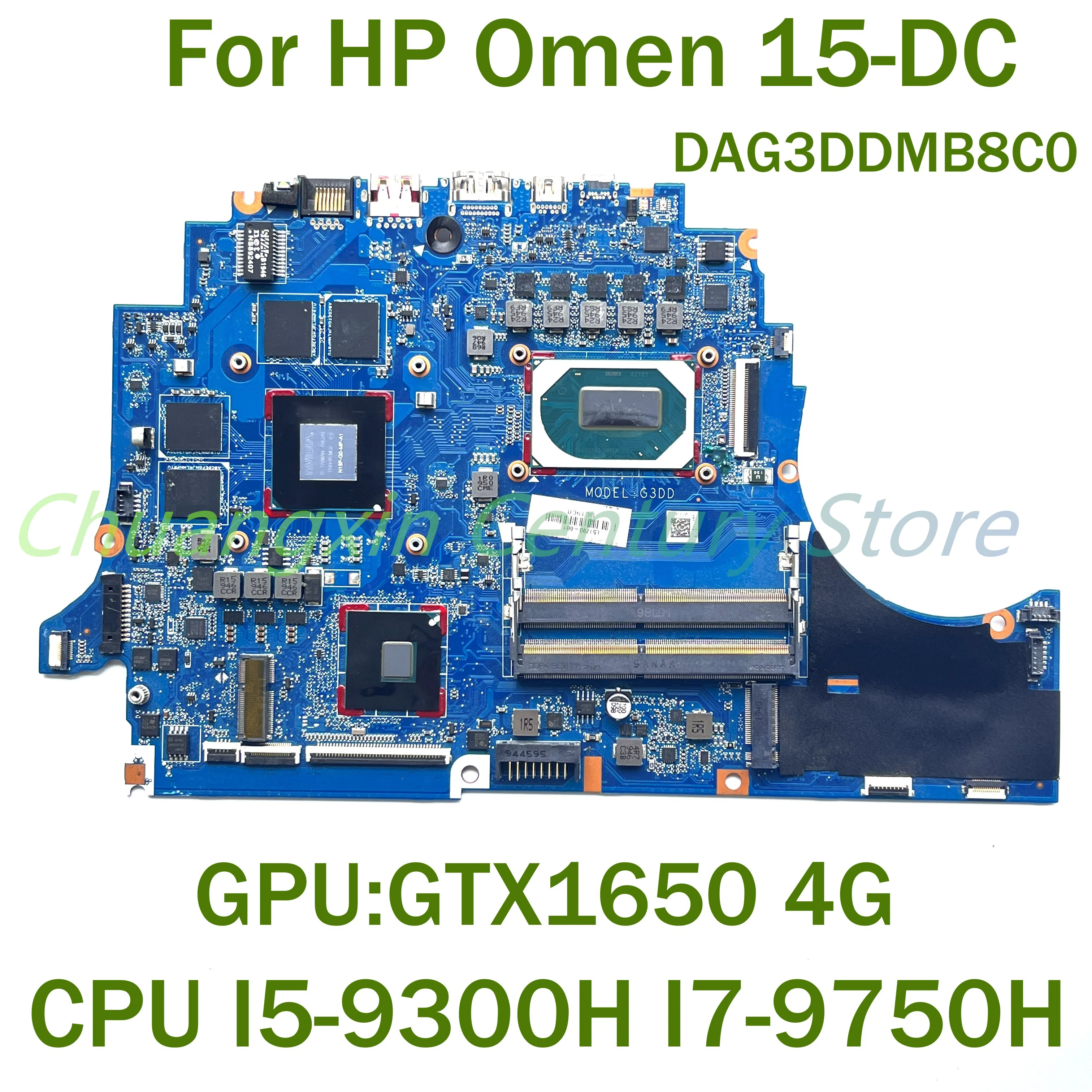 

For HP Omen 15-DC Laptop motherboard DAG3DDMB8C0 with CPU I5-9300H I7-9750H GPU: GTX1650 4G 100% Tested Fully Work