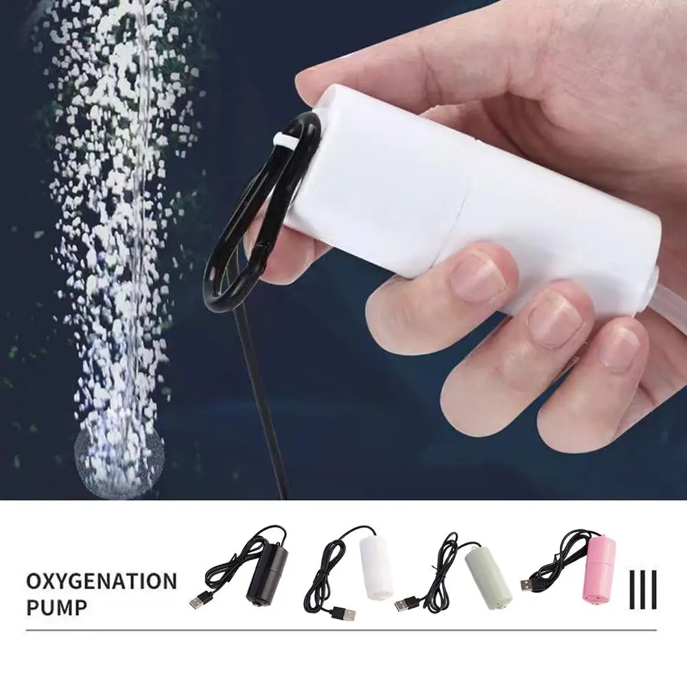 Aquarium Air Pump USB Mini Silent Oxygenator Fish Tank Aerator Ultra Quiet Portable Compressed Air Compressor Bubbler Fishing