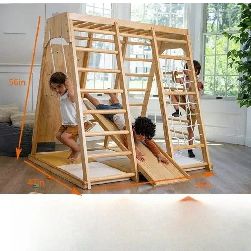 Toddler Wooden Climber Game Set Playground Indoor Climbing and Slide Games