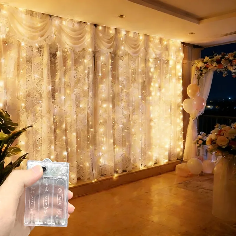 

3Mx1M/2M/3M Battery Powered LED String Lights Fairy Lights Garland for Mother's Day Easter Wedding Party Home Curtain Decoration