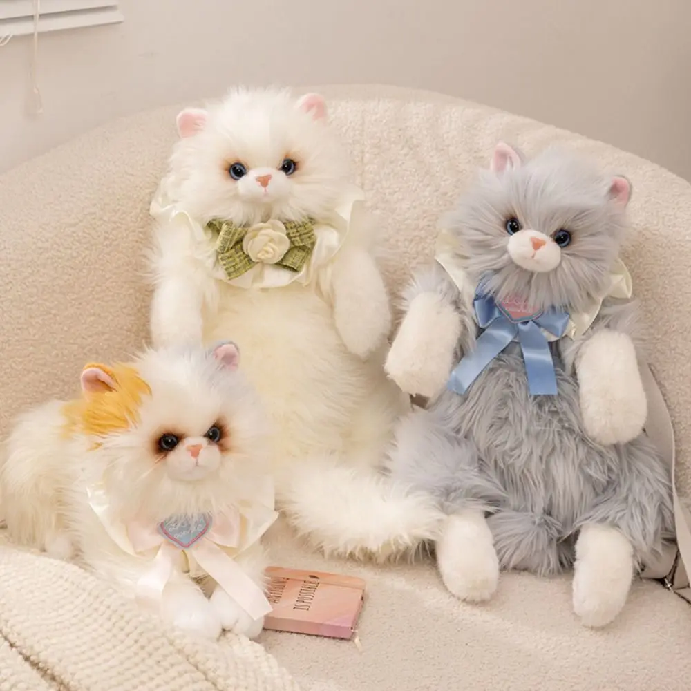 

Милый реалистичный кот, имитация кукольного кота, рюкзак, мягкий пушистый милый мультяшный кукольный рюкзак, рюкзак с котом, рюкзак