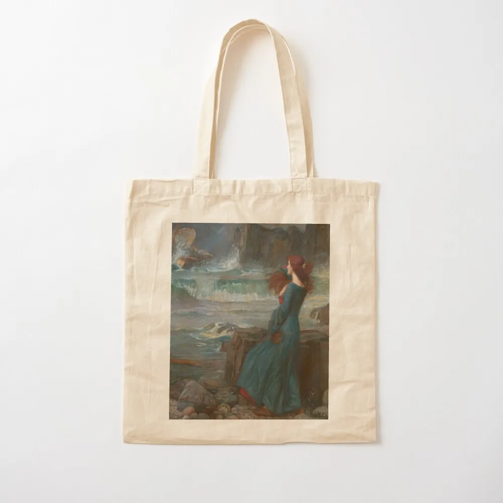 John William Waterhouse - Miranda The Tempest Tote Bag shopper bag women Big bag women Fabric Canvas Tote