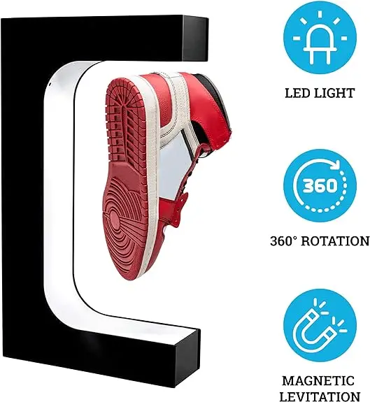 

Magnetic Levitation Floating Shoe Stand, Swivel Sneaker Stand, LED Light Rotation for Advertising Store Collection, Dropshi