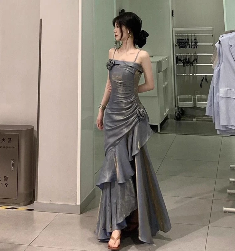 Vestido de noiva fistail adulto, cinta de alto grau, banquete, aniversário